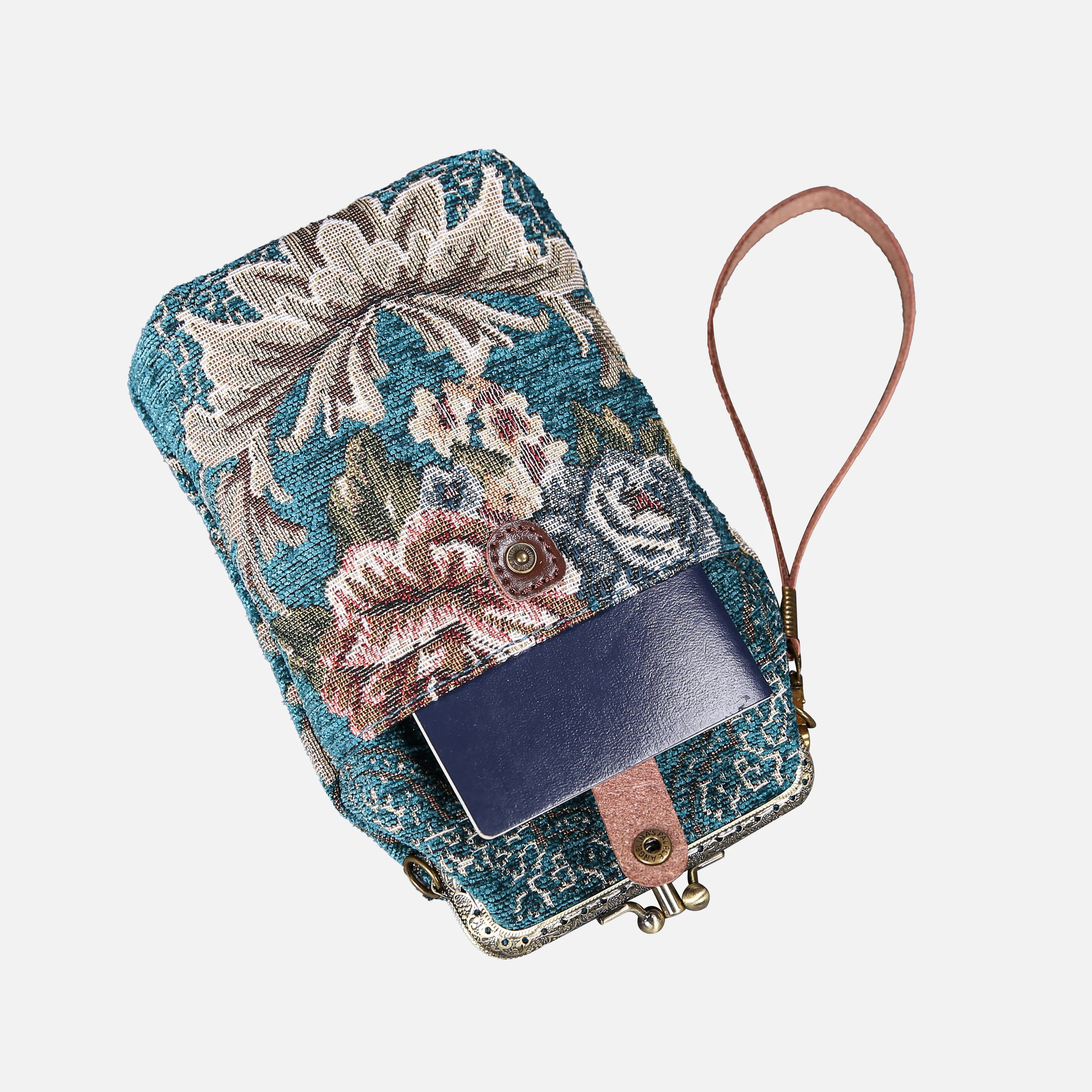 Floral Teal Carpet Phone Case - Image 4