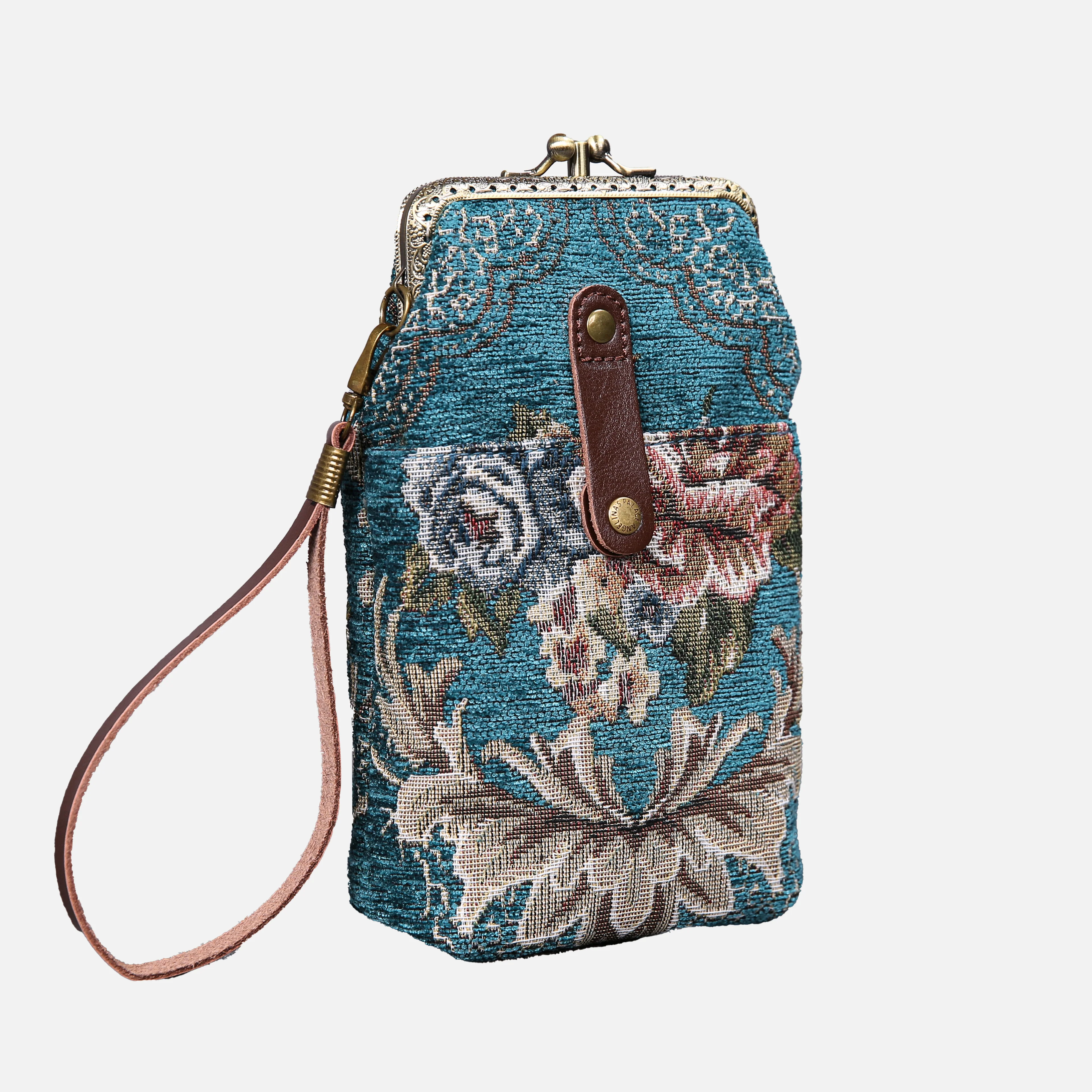 Floral Teal Carpet Phone Case - Image 6