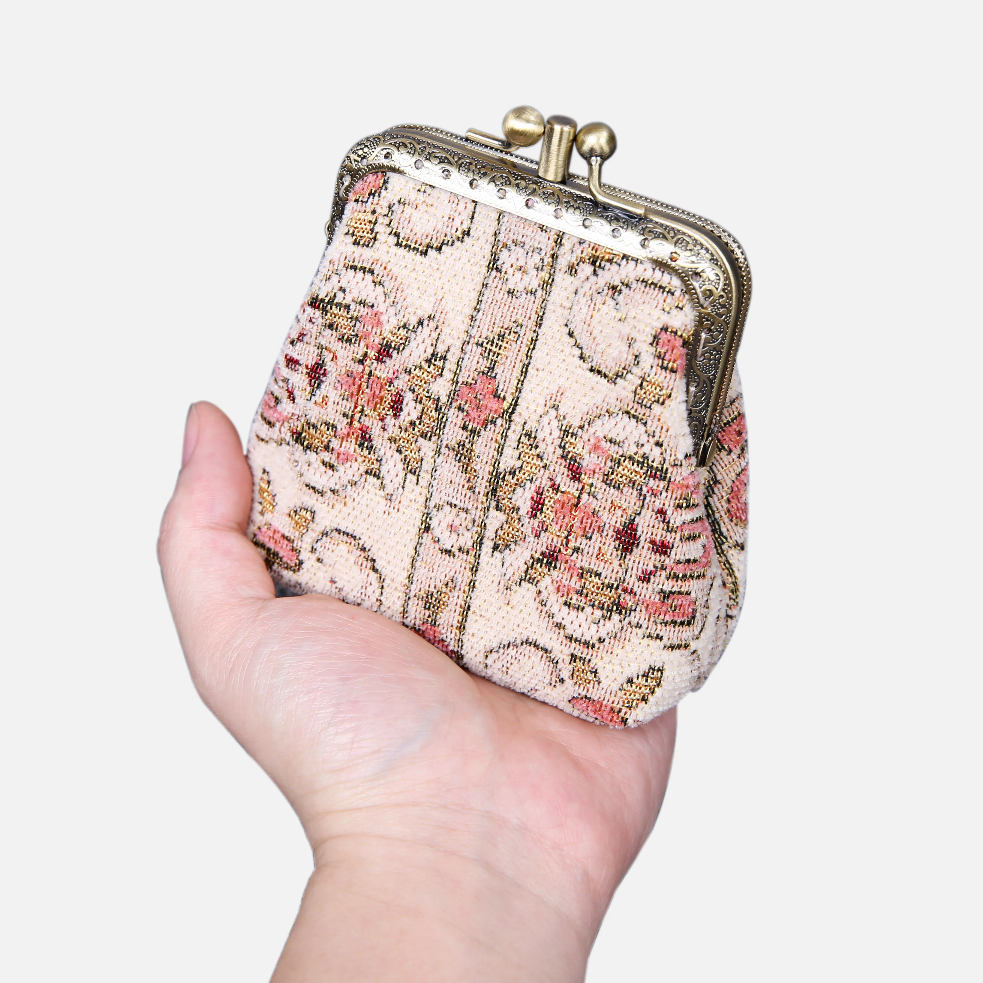 Golden Age Pink Double Kiss Clasp Coin Purse