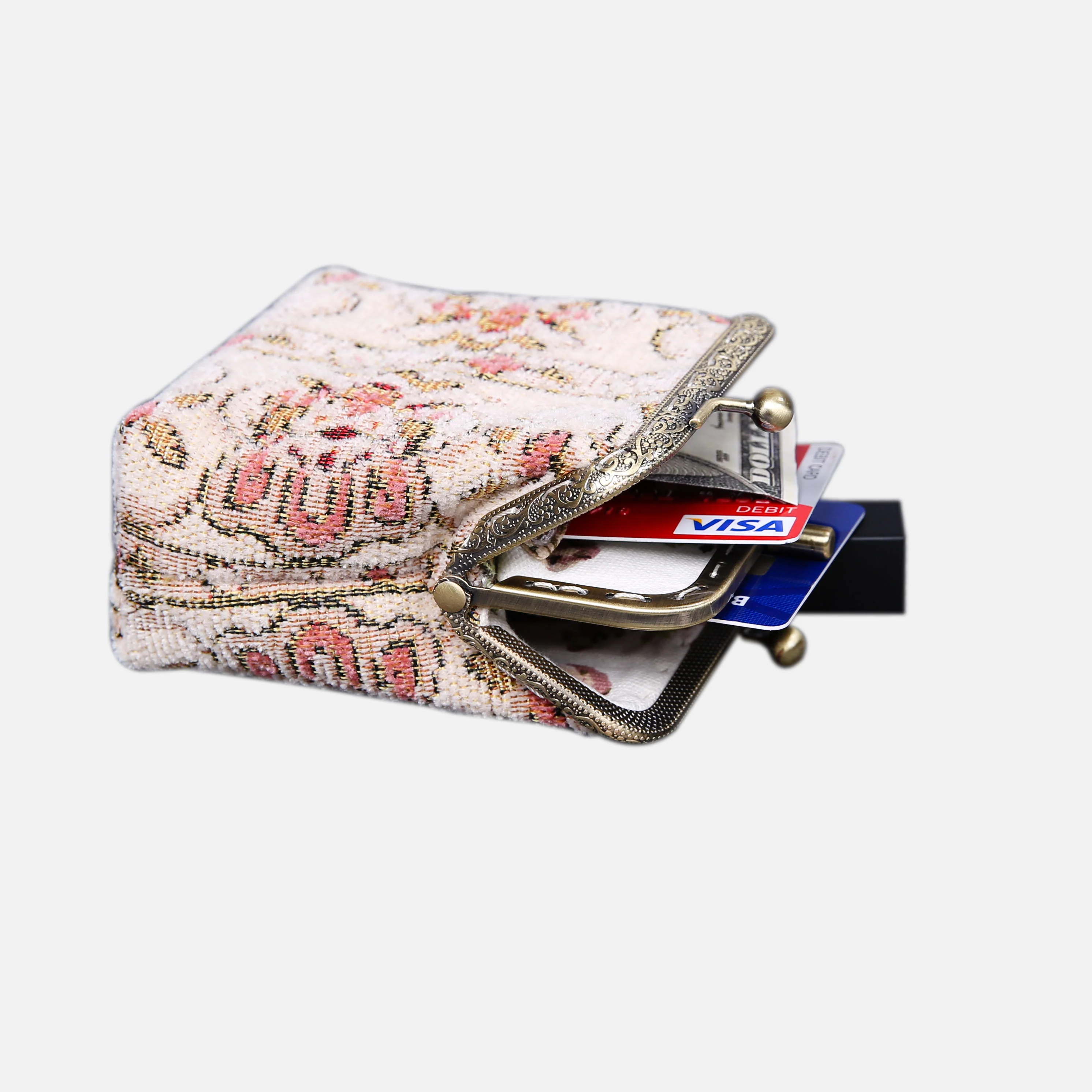 Golden Age Pink Double Kiss Clasp Coin Purse - Image 6