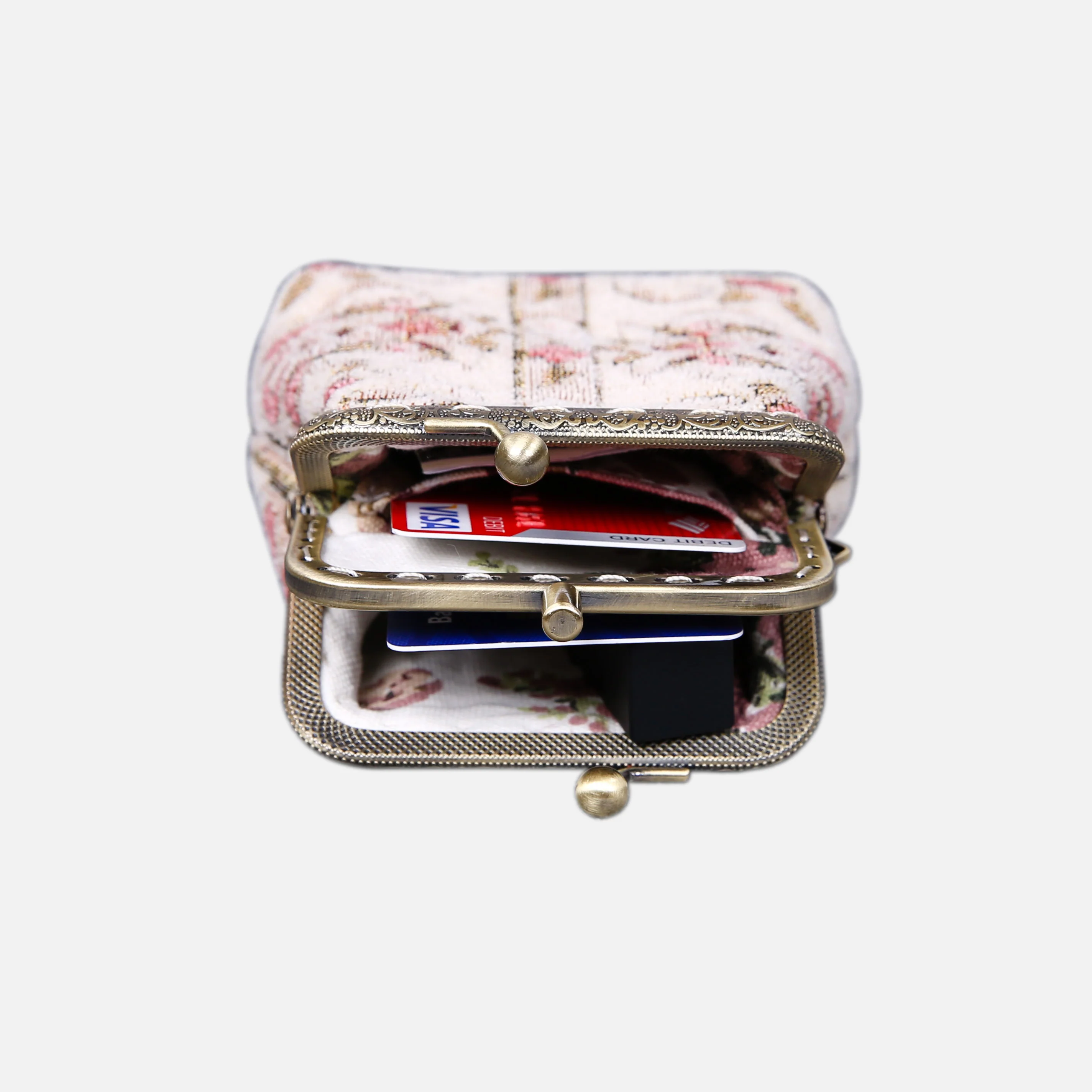 Golden Age Pink Double Kiss Clasp Coin Purse - Image 7