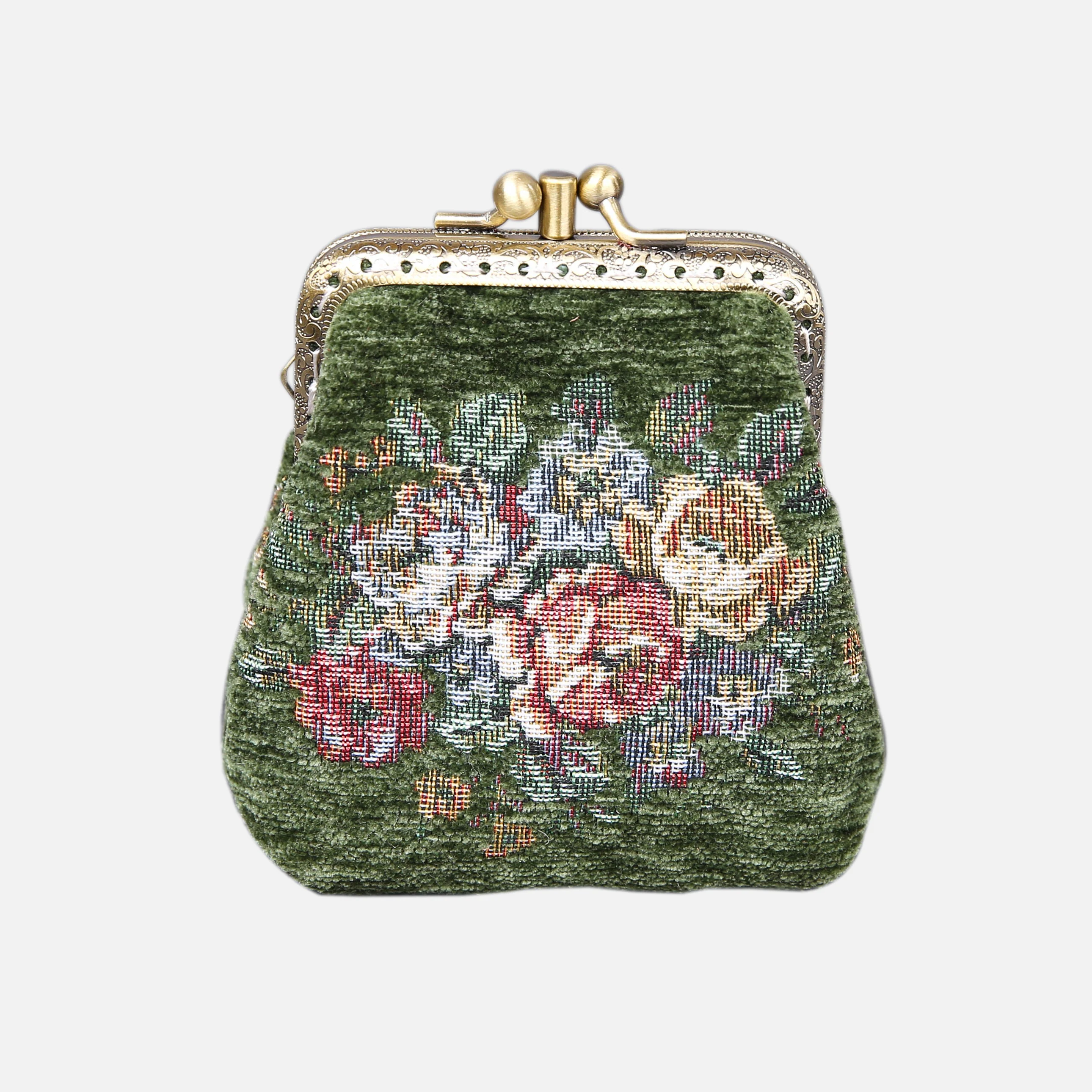 Rose Series Arugula Green Double Kiss Clasp Coin Purse - Image 4
