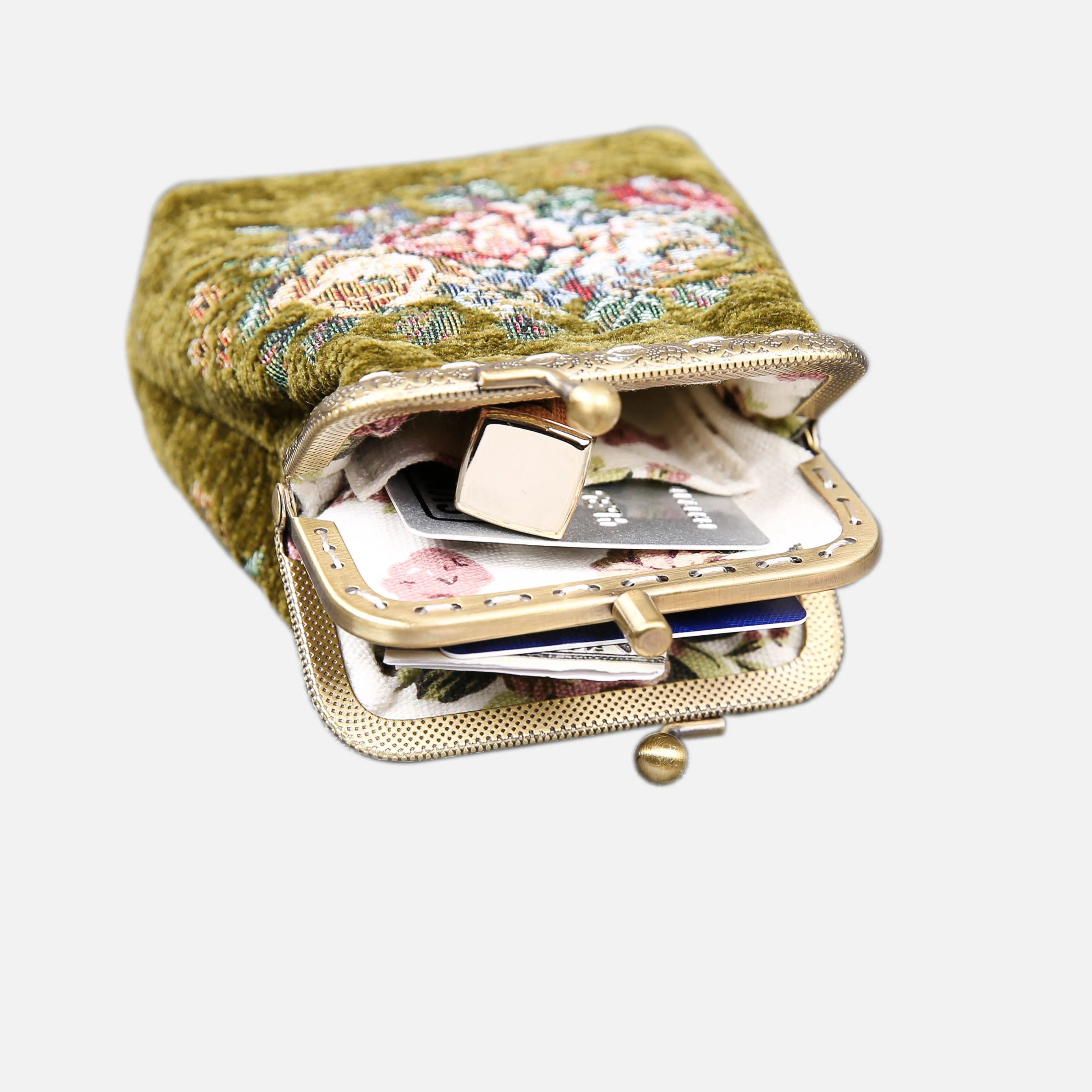 Rose Series Avocado Double Kiss Clasp Coin Purse - Image 5
