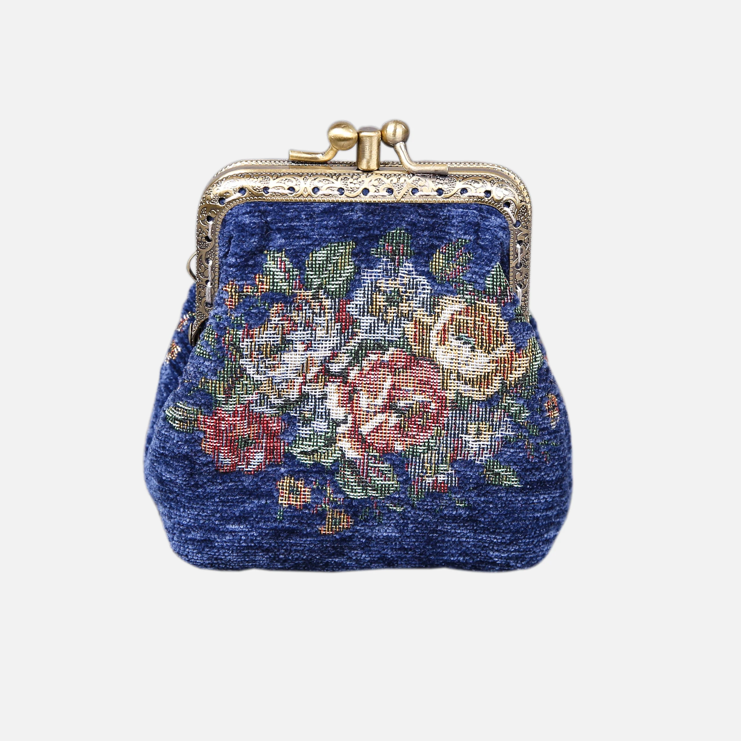 Rose Series Blue Double Kiss Clasp Coin Purse - Image 3