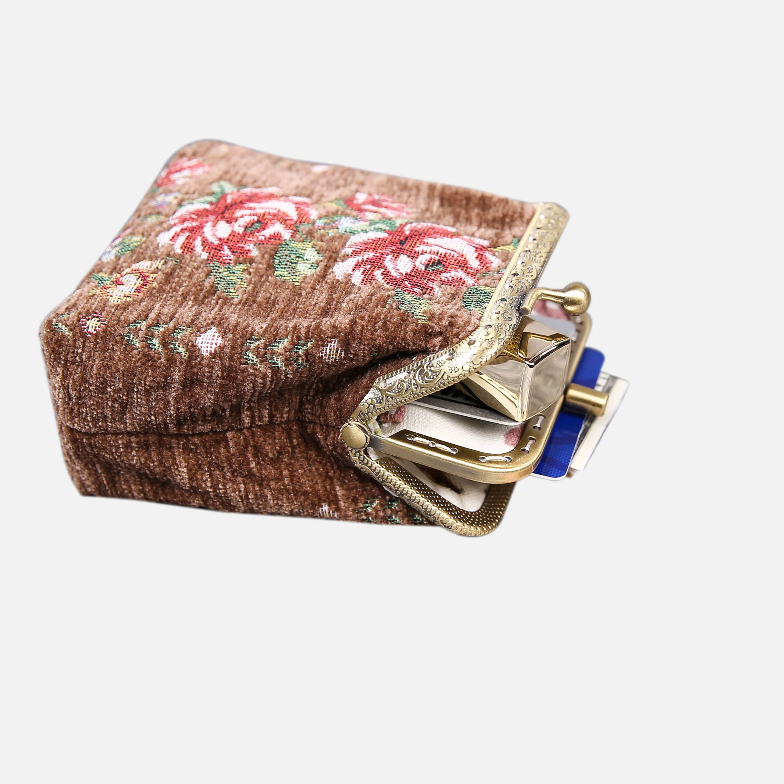 Rose Series Coffee Double Kiss Clasp Coin Purse - Image 6