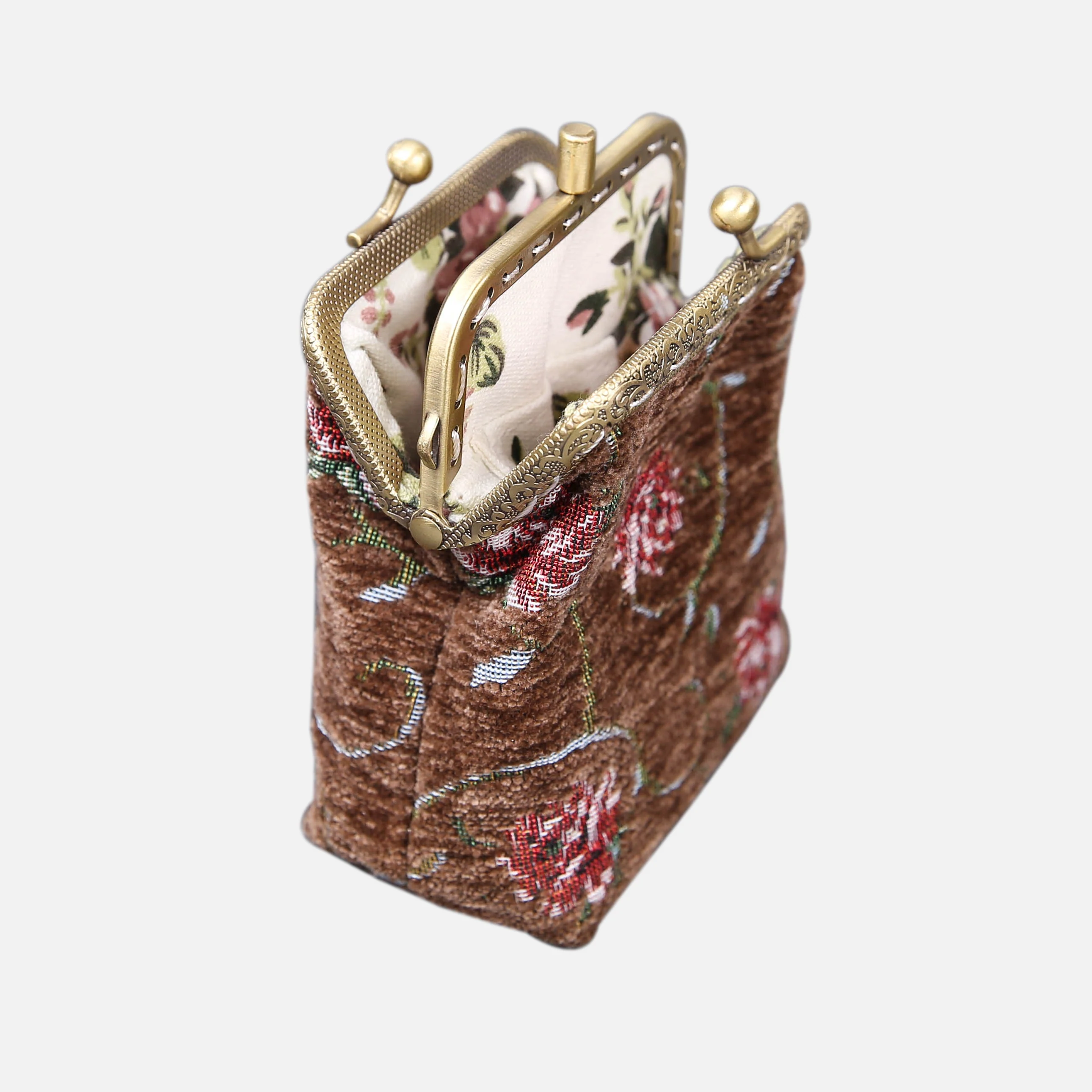 Rose Series Coffee Double Kiss Clasp Coin Purse - Image 7