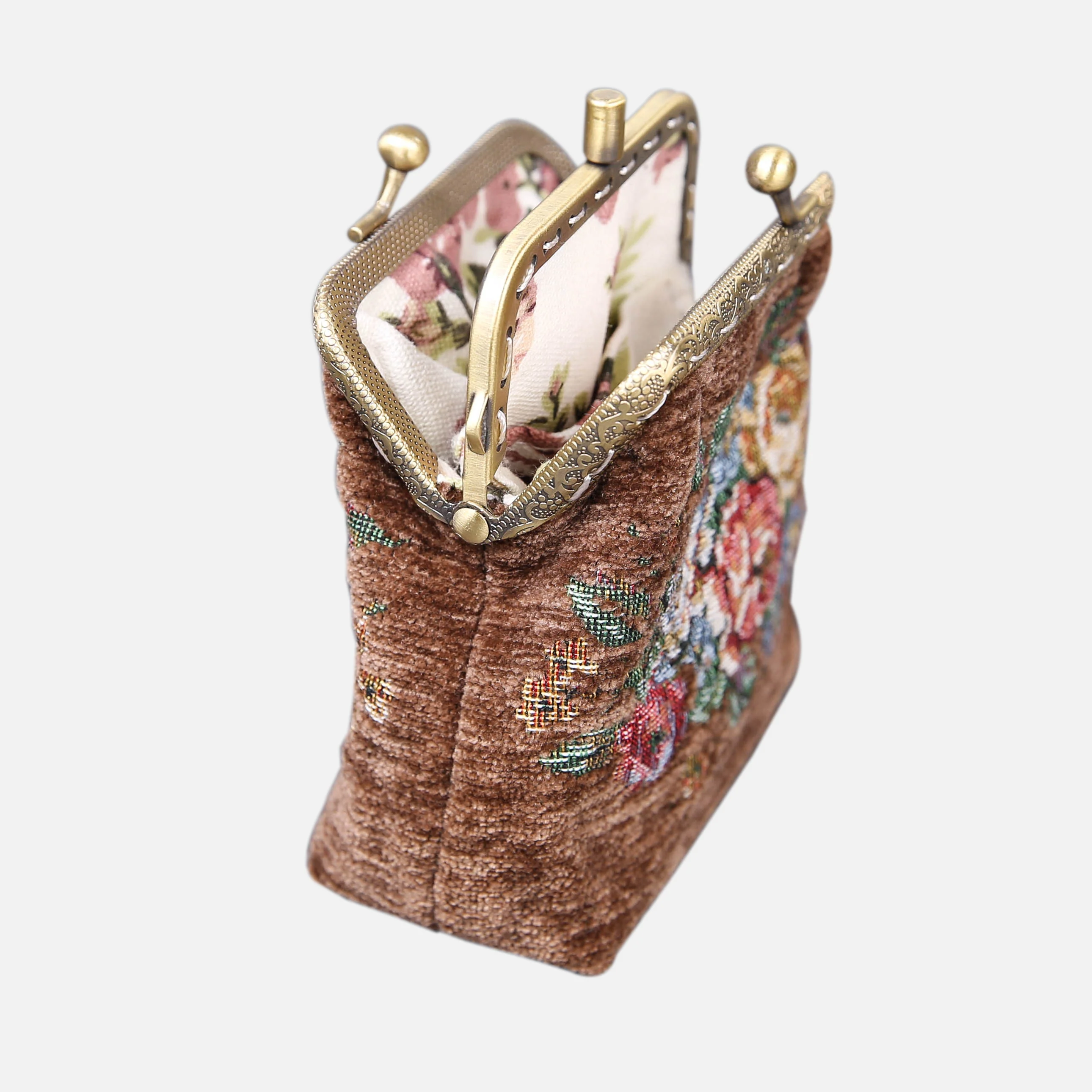 Rose Series Coffee Double Kiss Clasp Coin Purse - Image 8