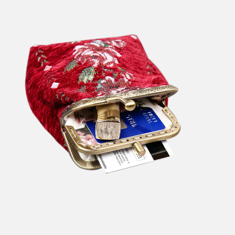 Rose Series Red Double Kiss Clasp Coin Purse - Image 4