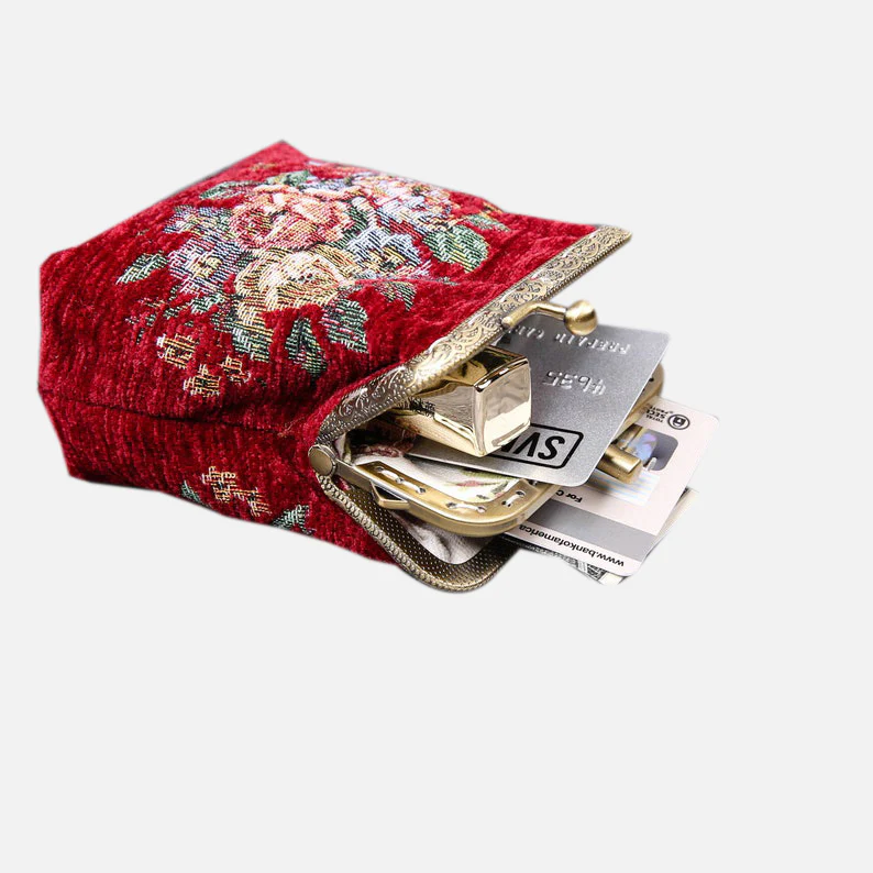 Rose Series Red Double Kiss Clasp Coin Purse - Image 6