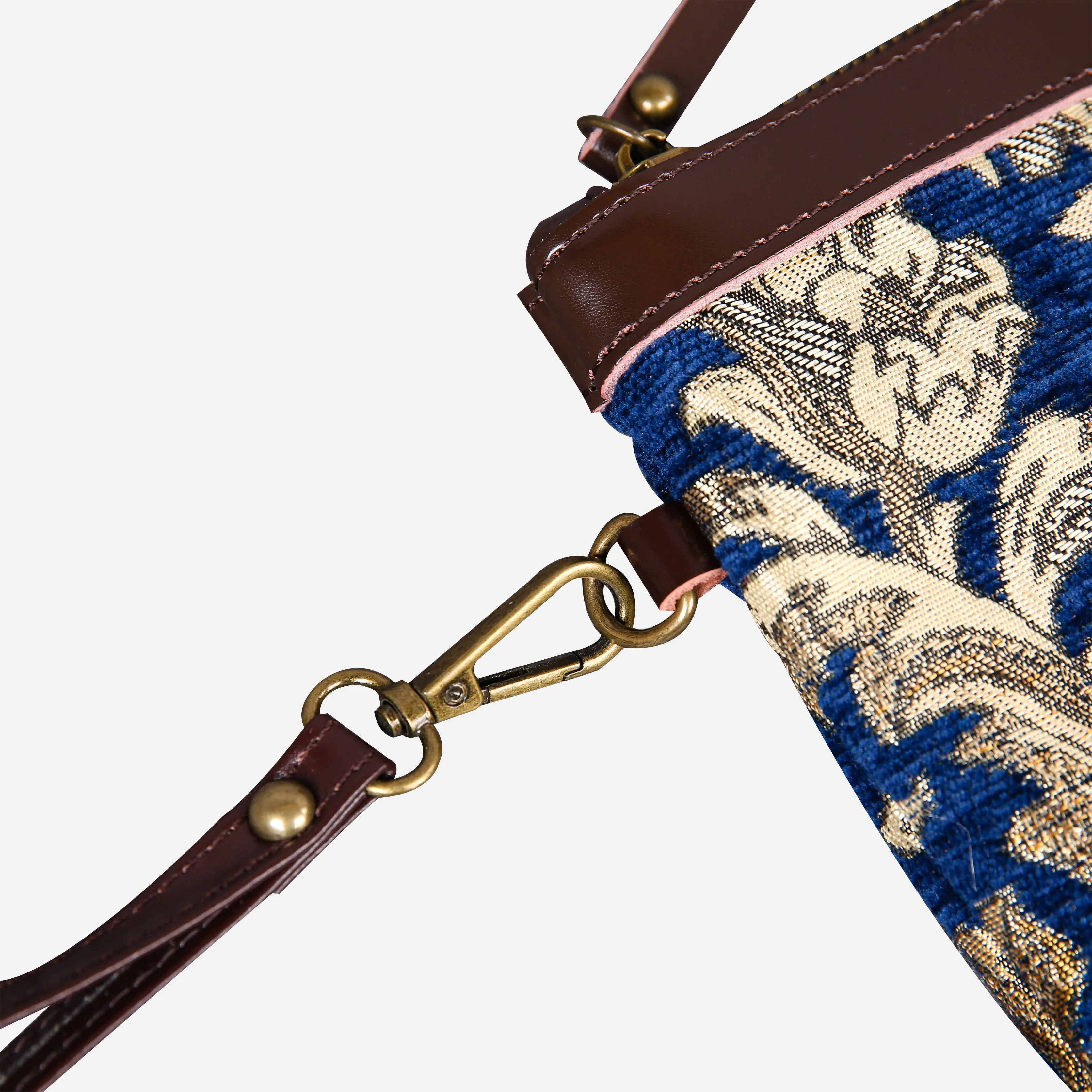 Victorian Blossom BLUE-GOLD Wristlet Clutch - Image 5