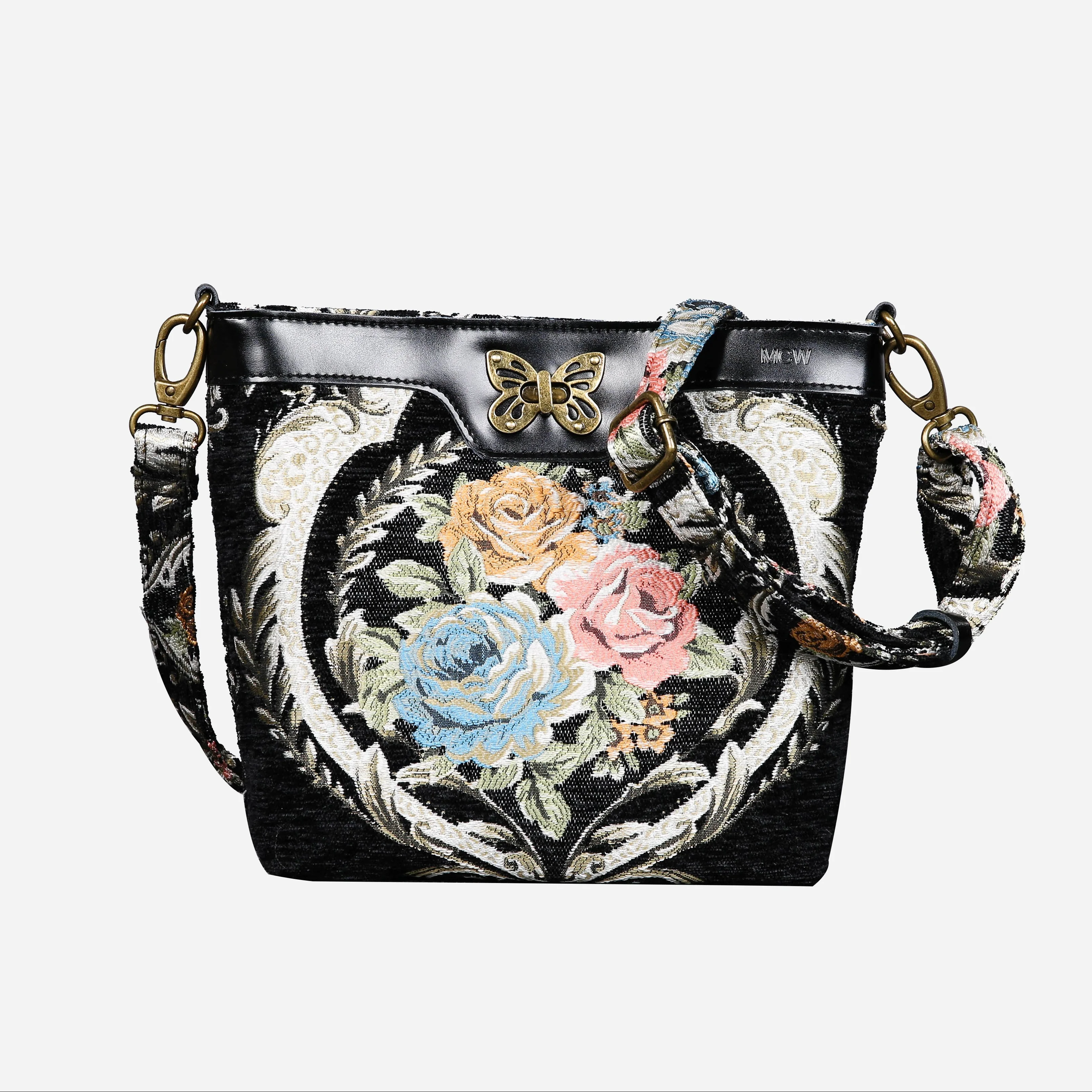 Eternal Elegance Black Butterfly Crossbody Bag