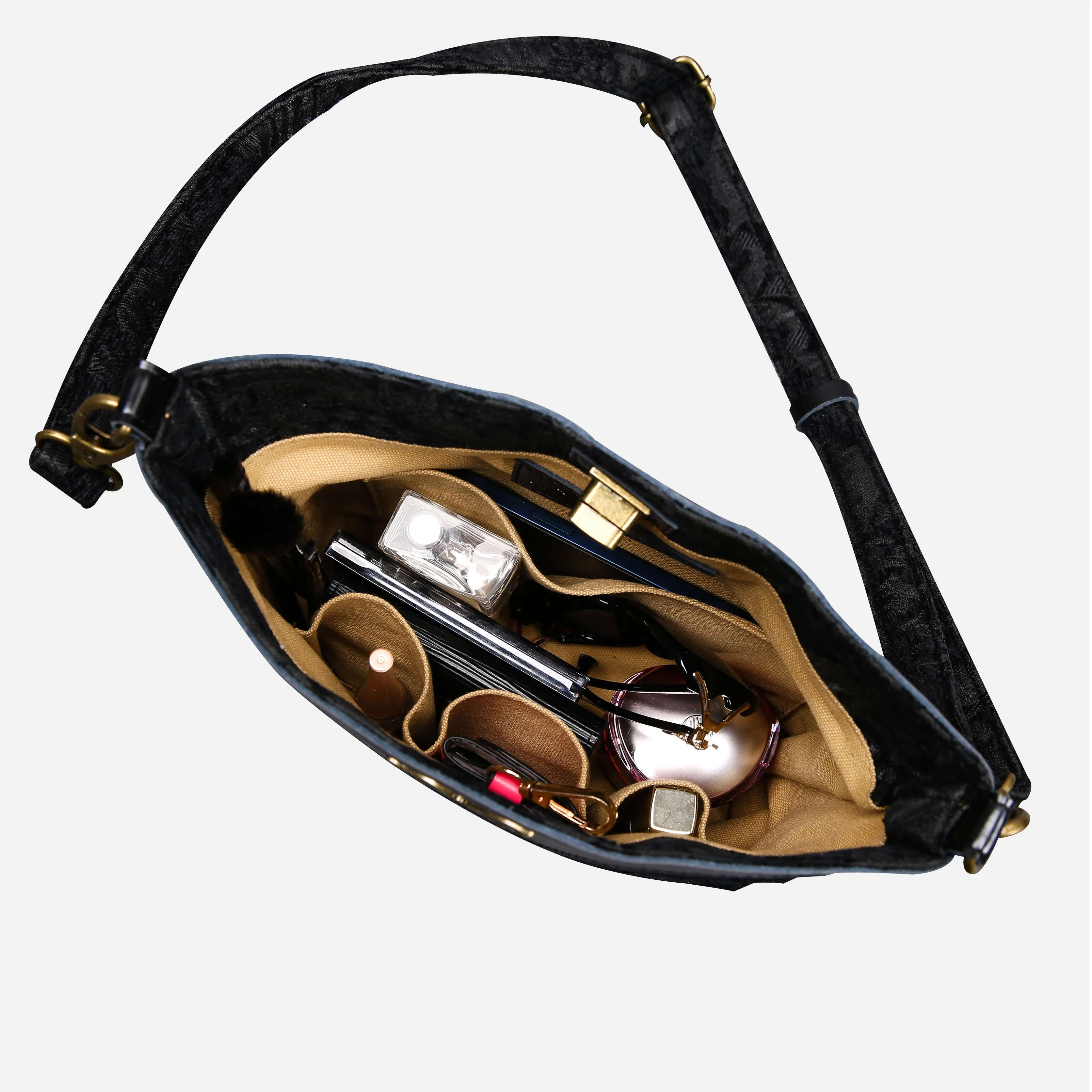 Victorian Blossom Black/Black Butterfly Crossbody Bag - Image 6