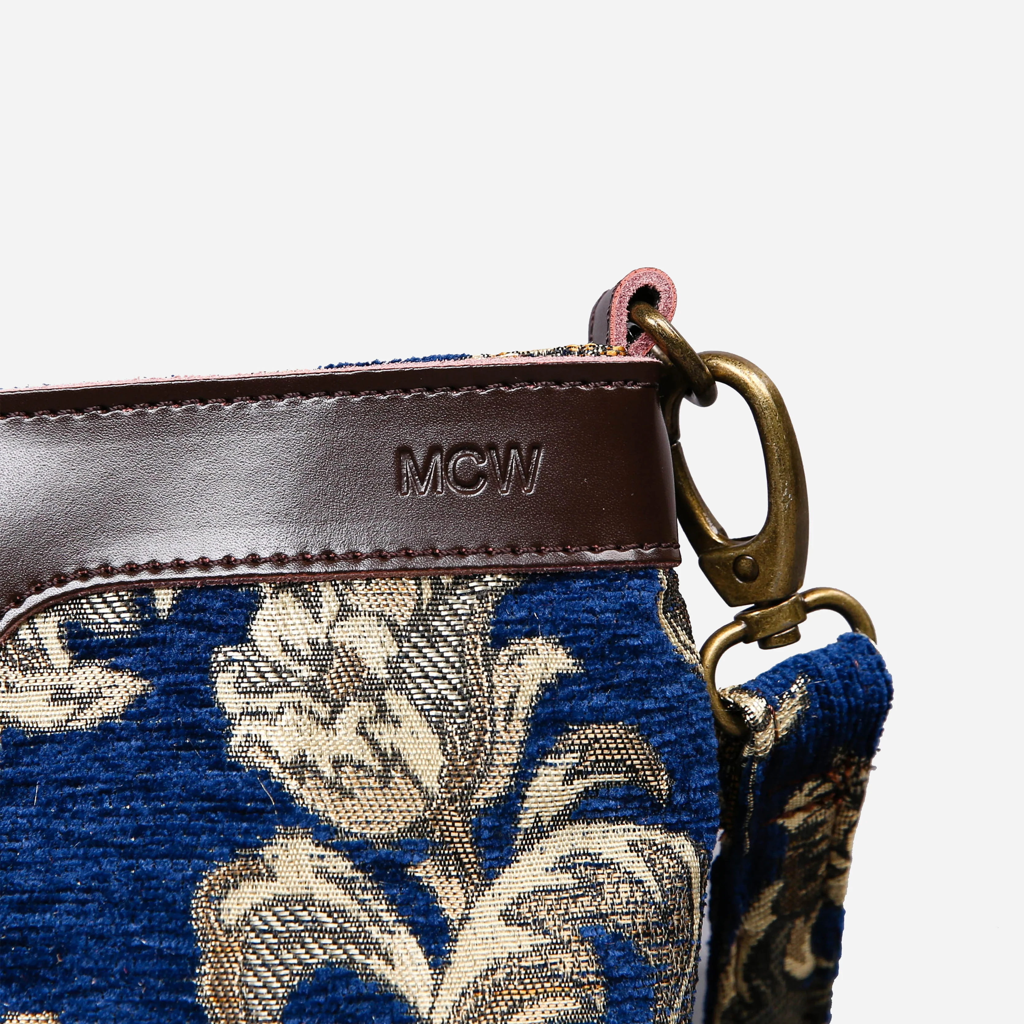 Victorian Blossom Blue-Gold Butterfly Crossbody Bag - Image 5