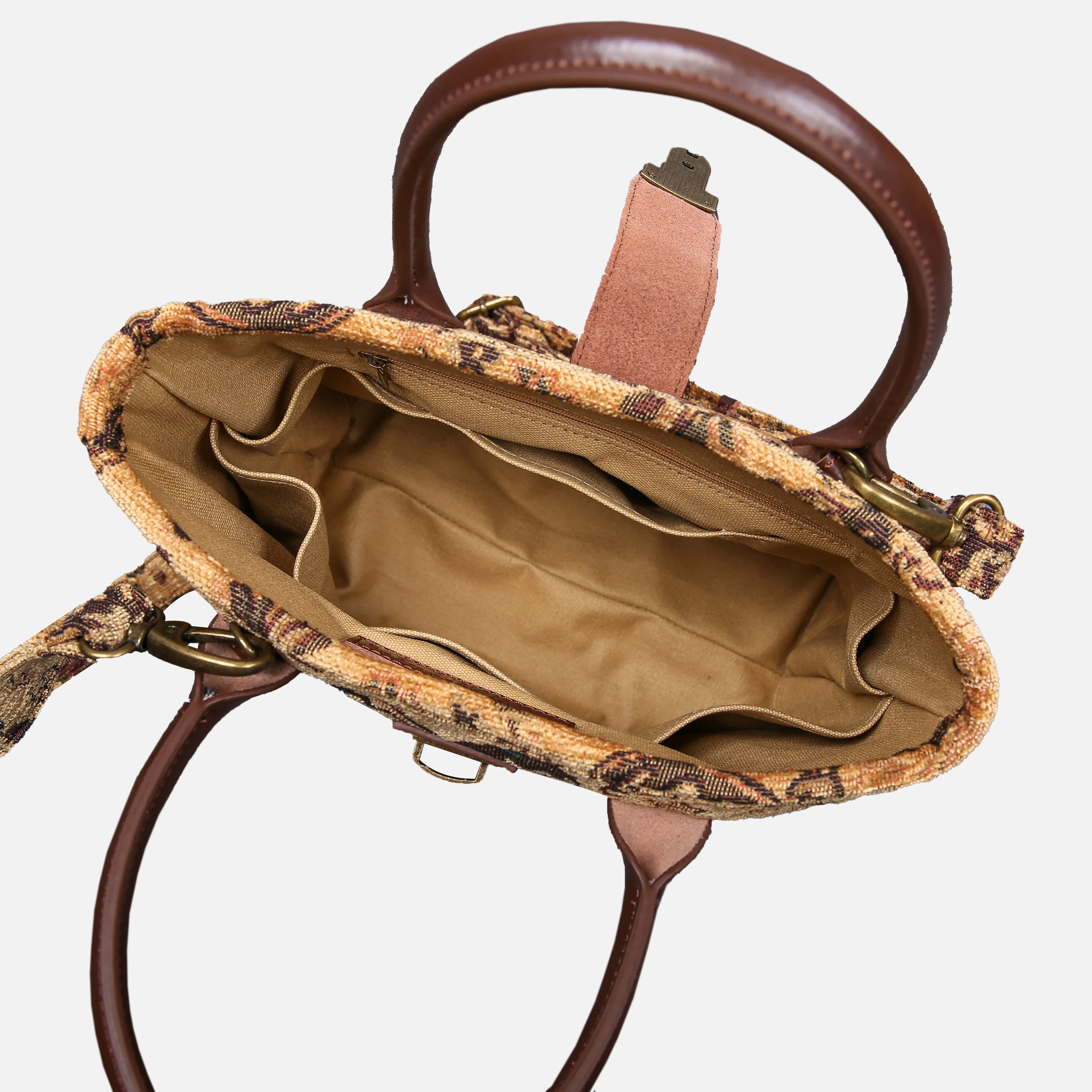 Vintage Paisley Tuck Lock Carpet Satchel - Image 5