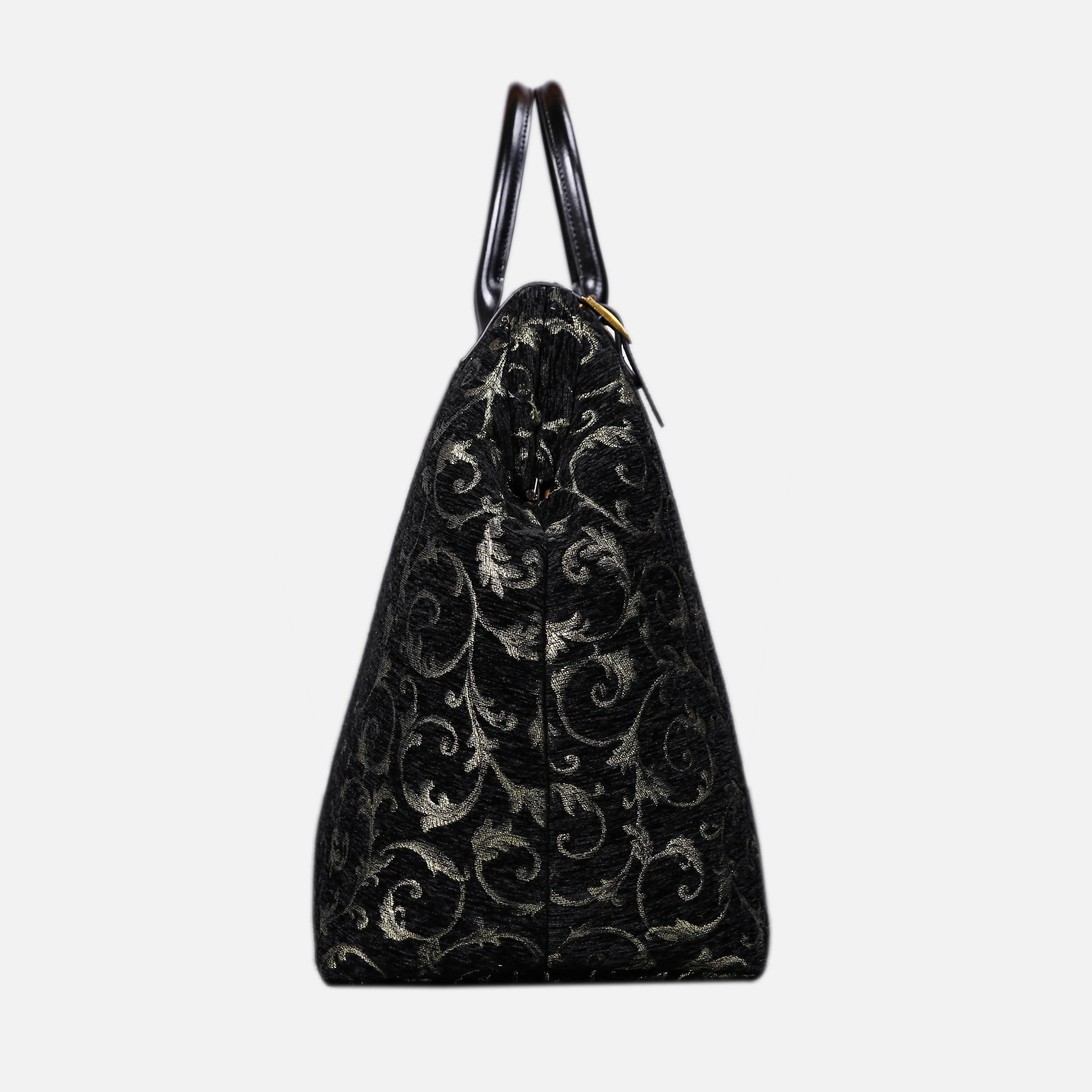 Vintage Scroll Black Large Carpetbag - Image 3