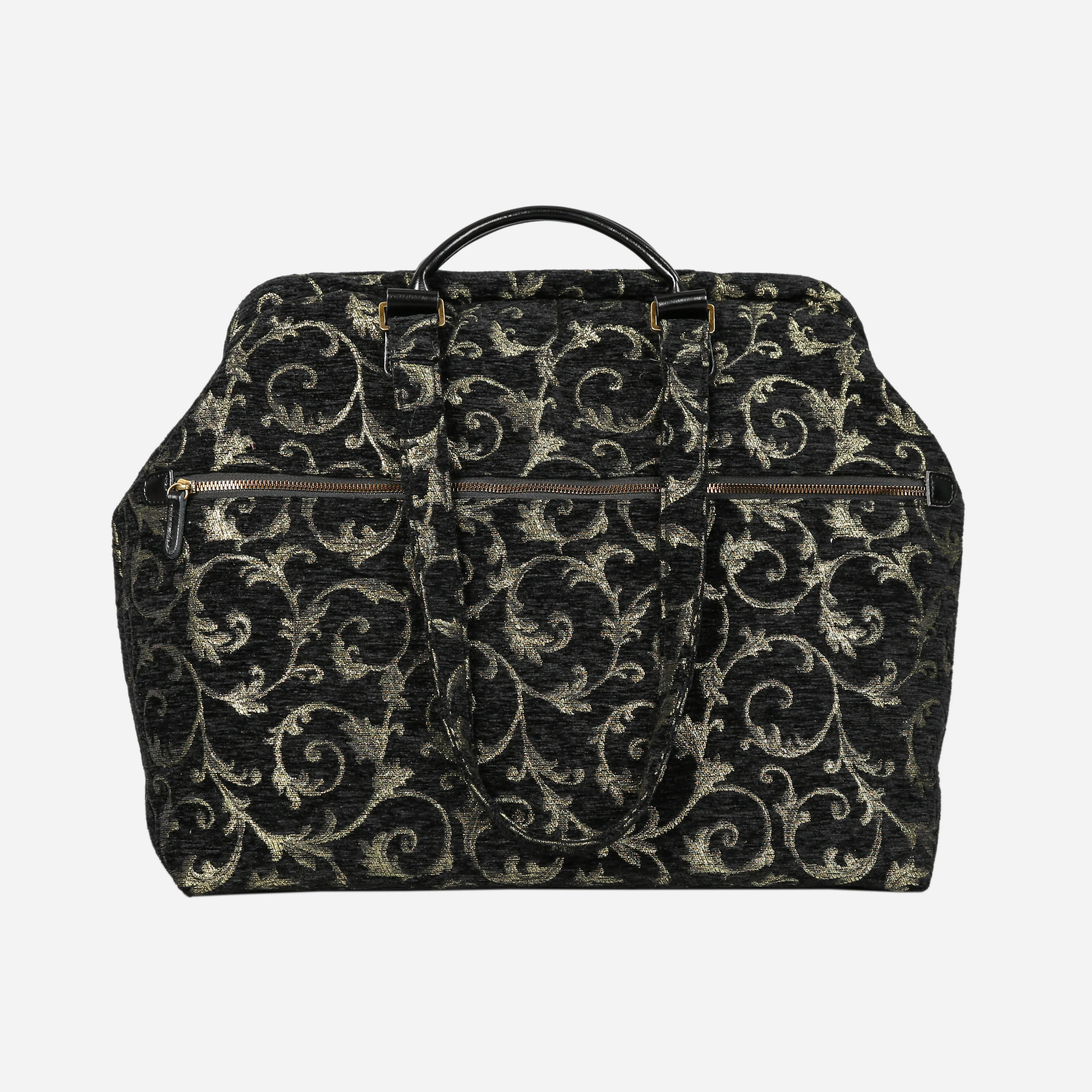 Vintage Scroll Black Knitting Project Bag - Image 2