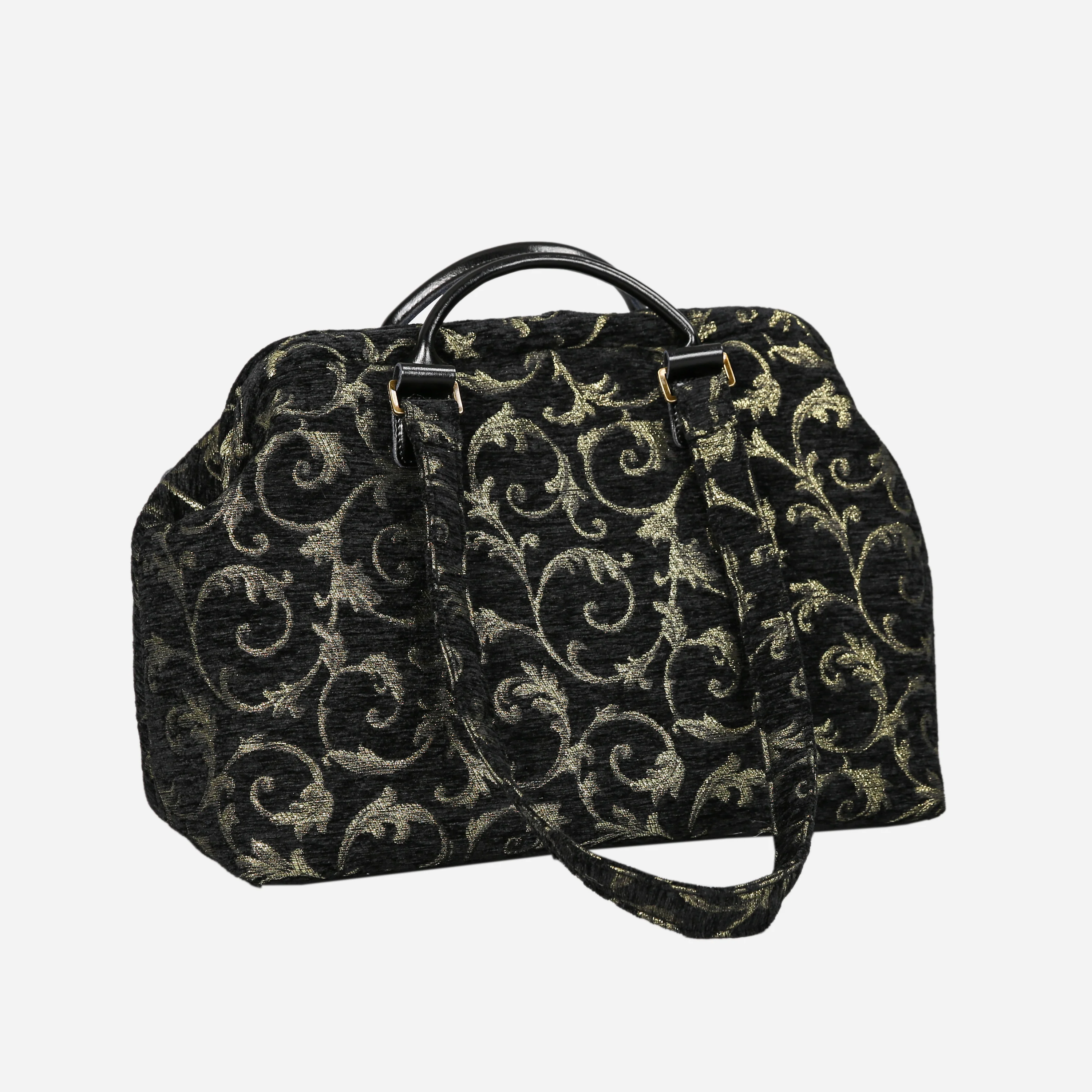 Vintage Scroll Black Knitting Project Bag - Image 3