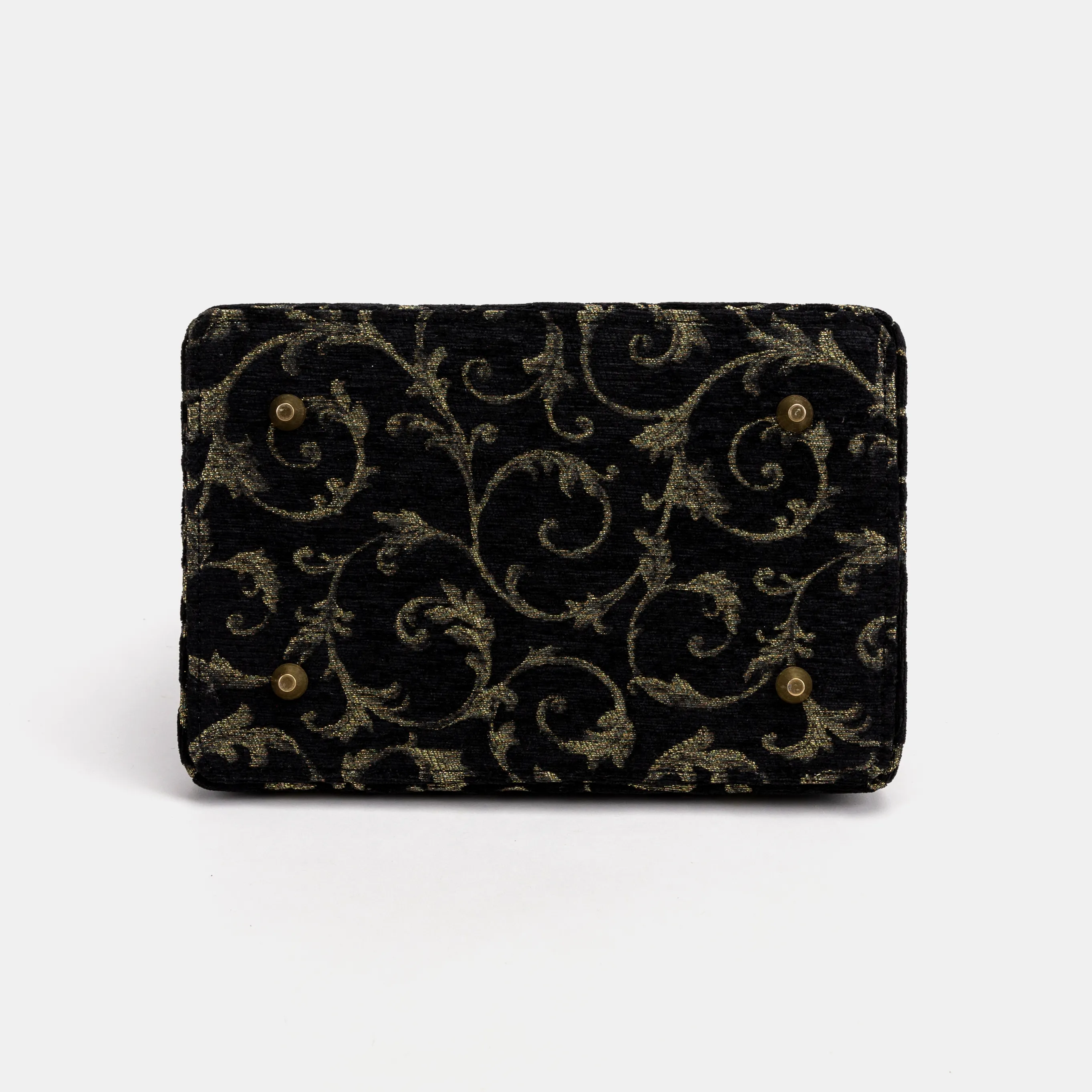Vintage Scroll Black Green Cecile Carpet Purse Gladstone Bag - Image 10