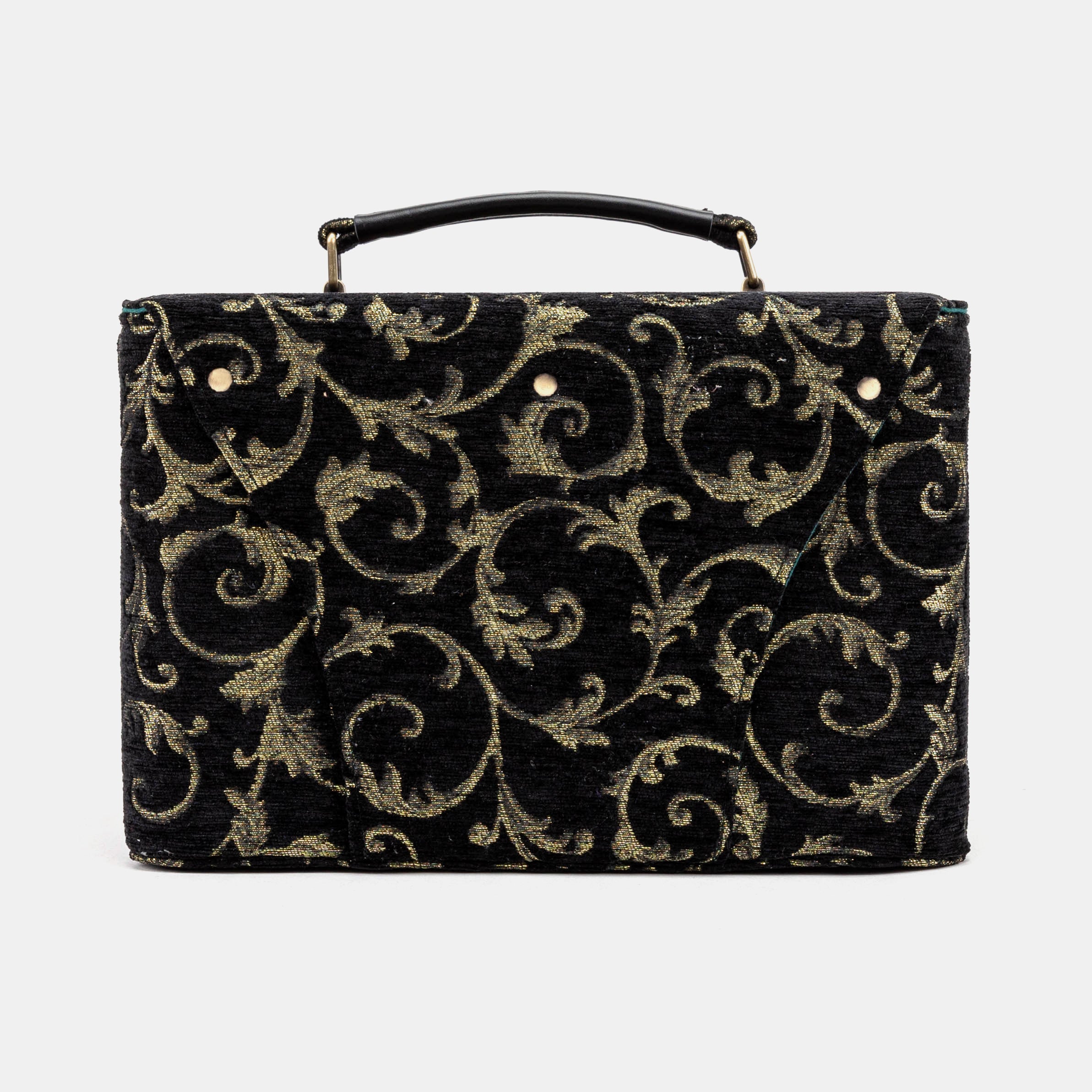 Vintage Scroll Black Green Josephine Large Train Case - Image 4