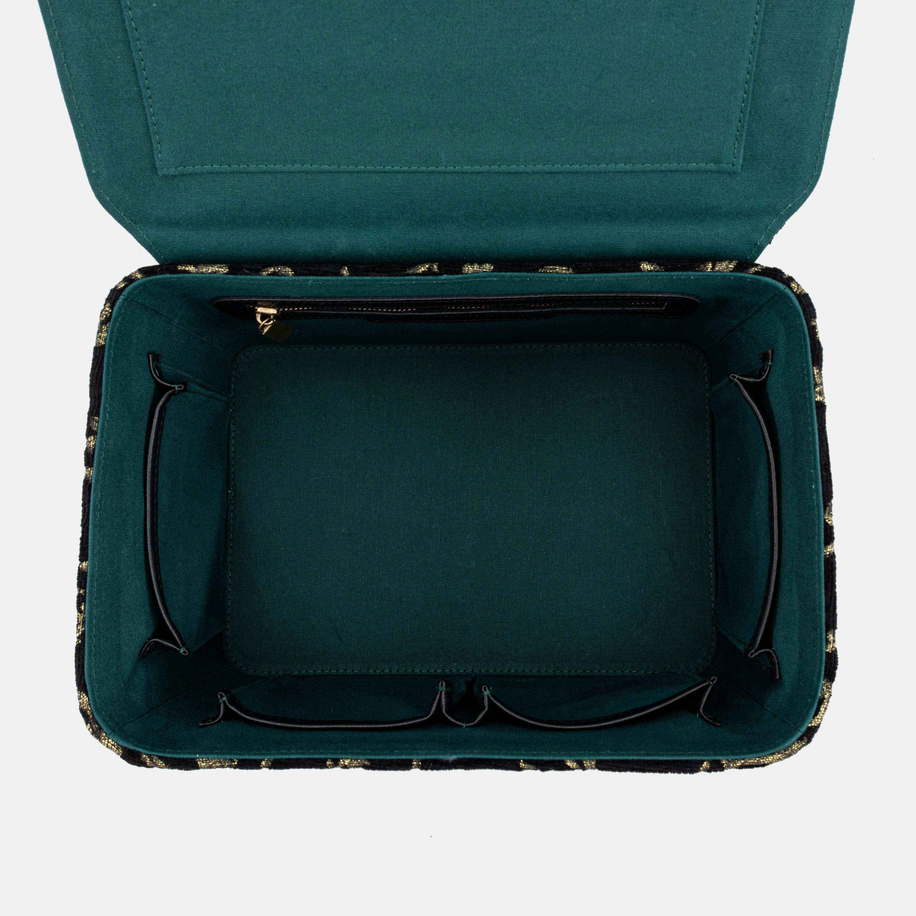 Vintage Scroll Black Green Josephine Large Train Case - Image 5