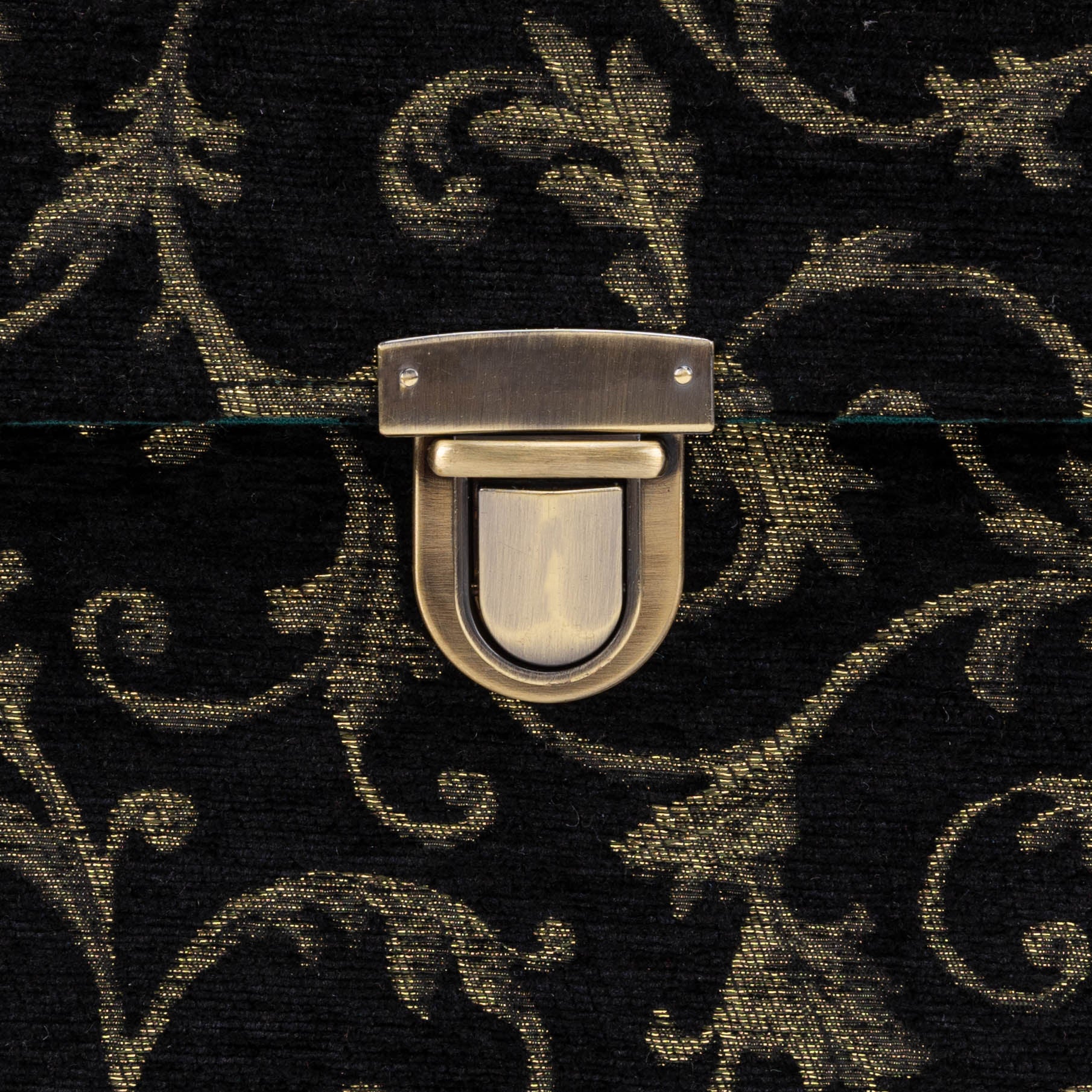 Vintage Scroll Black Green Josephine Large Train Case - Image 9