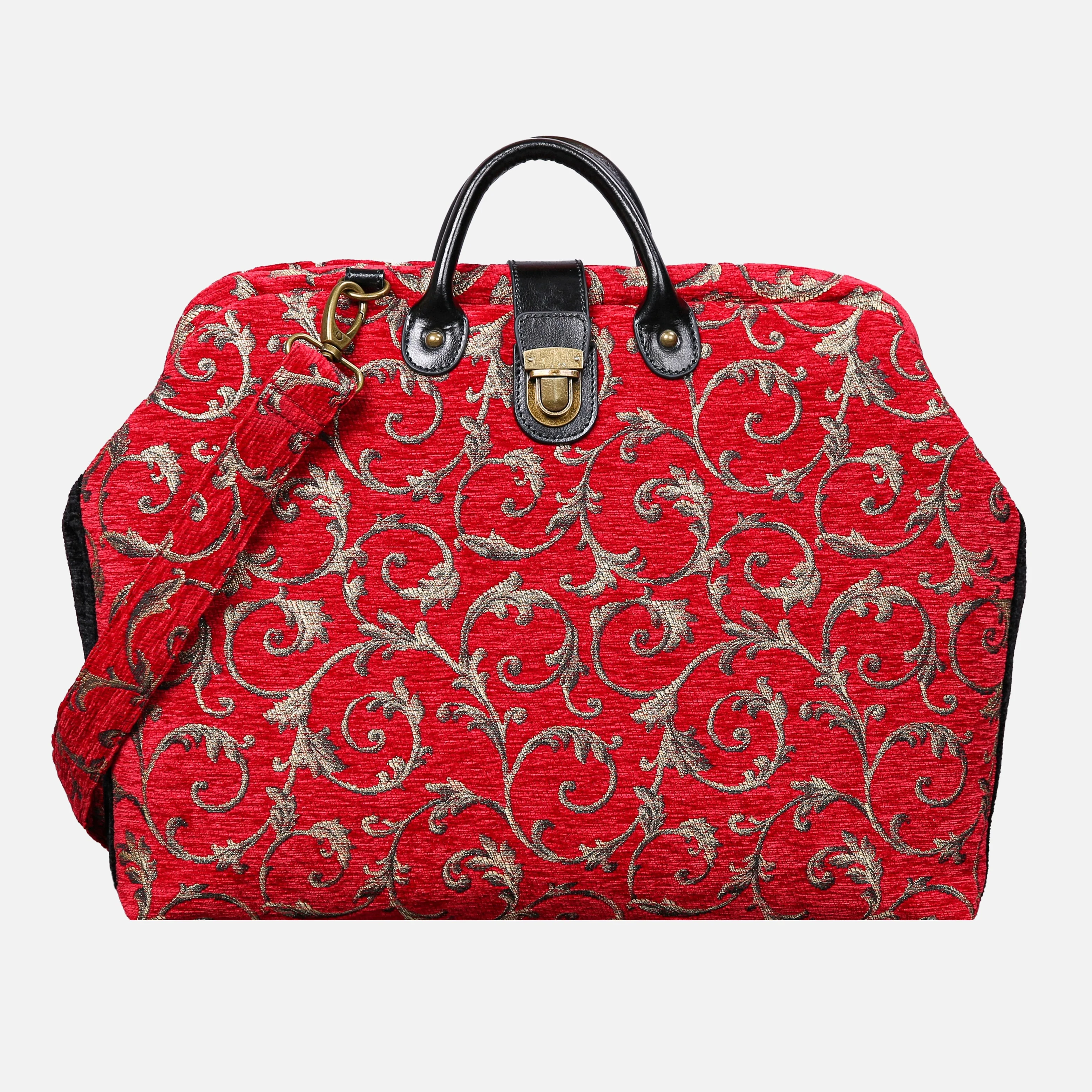 Vintage Scroll Red Laptop Work Bag