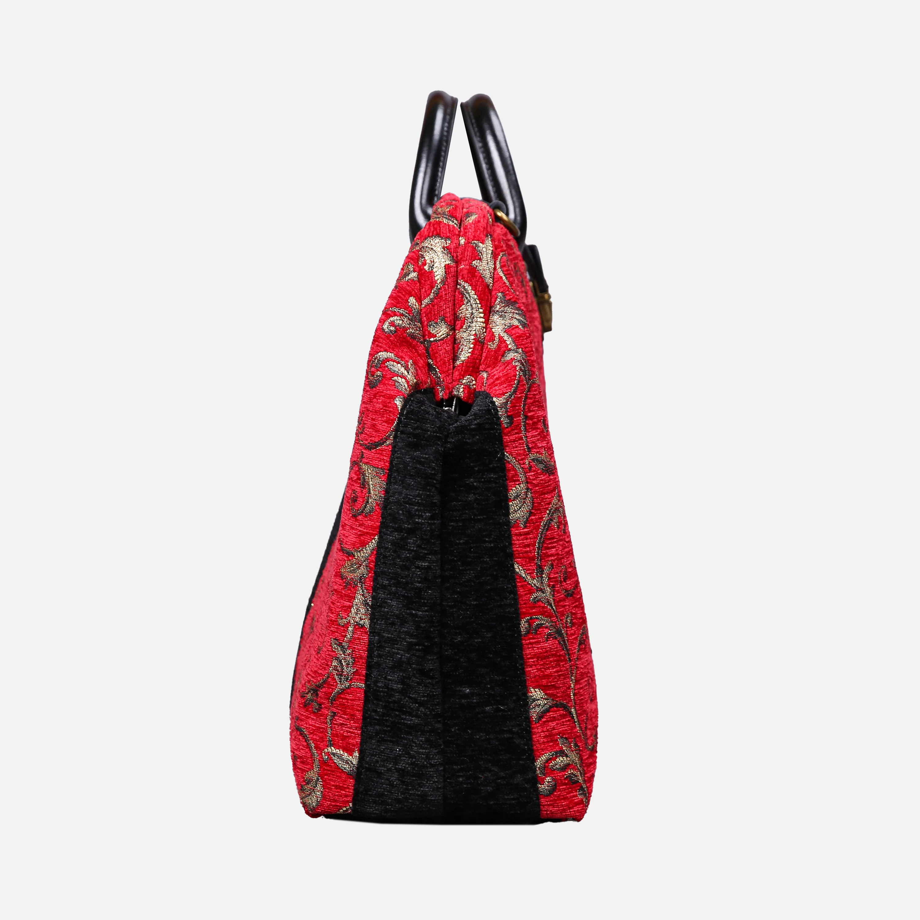 Vintage Scroll Red Laptop Work Bag - Image 3