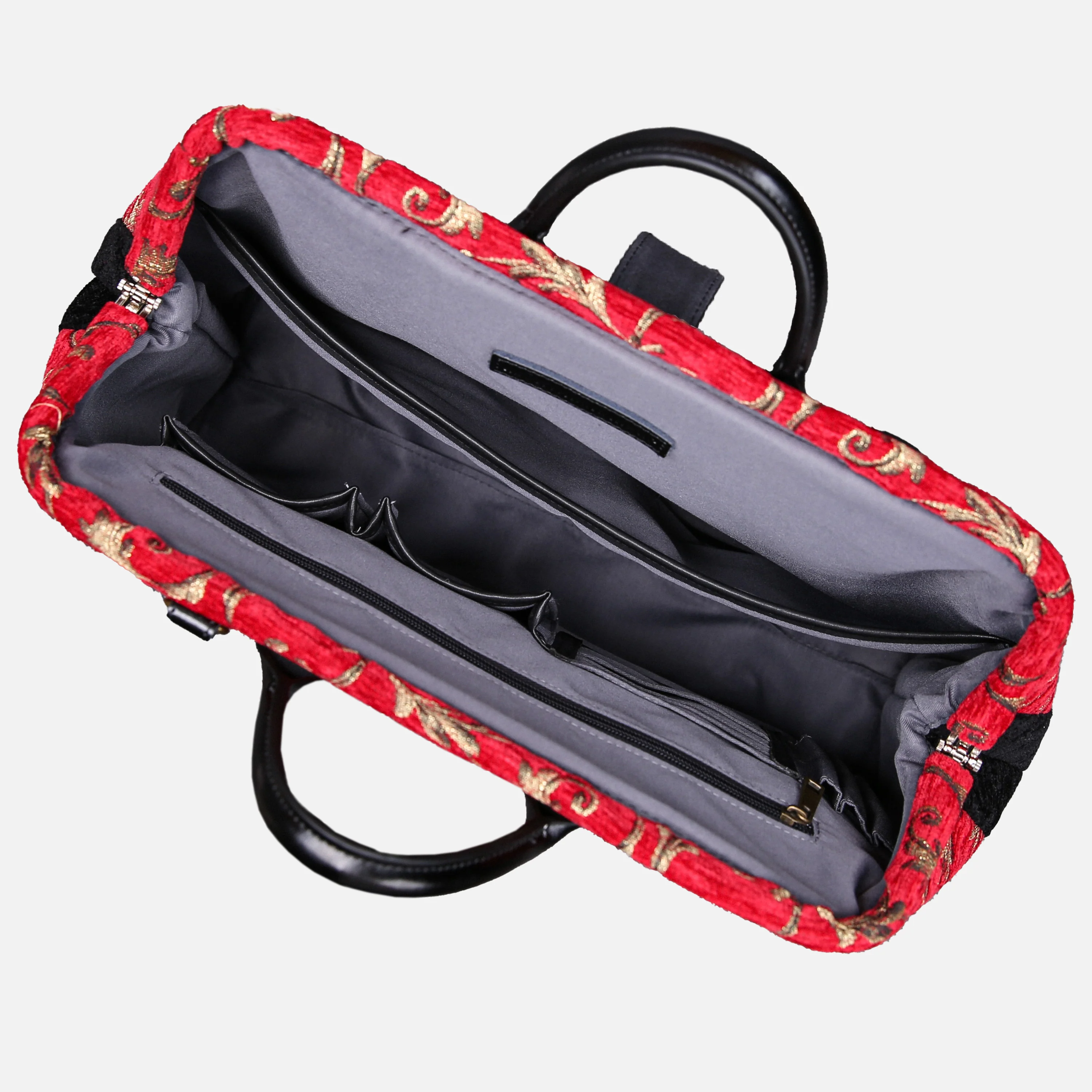 Vintage Scroll Red Laptop Work Bag - Image 5