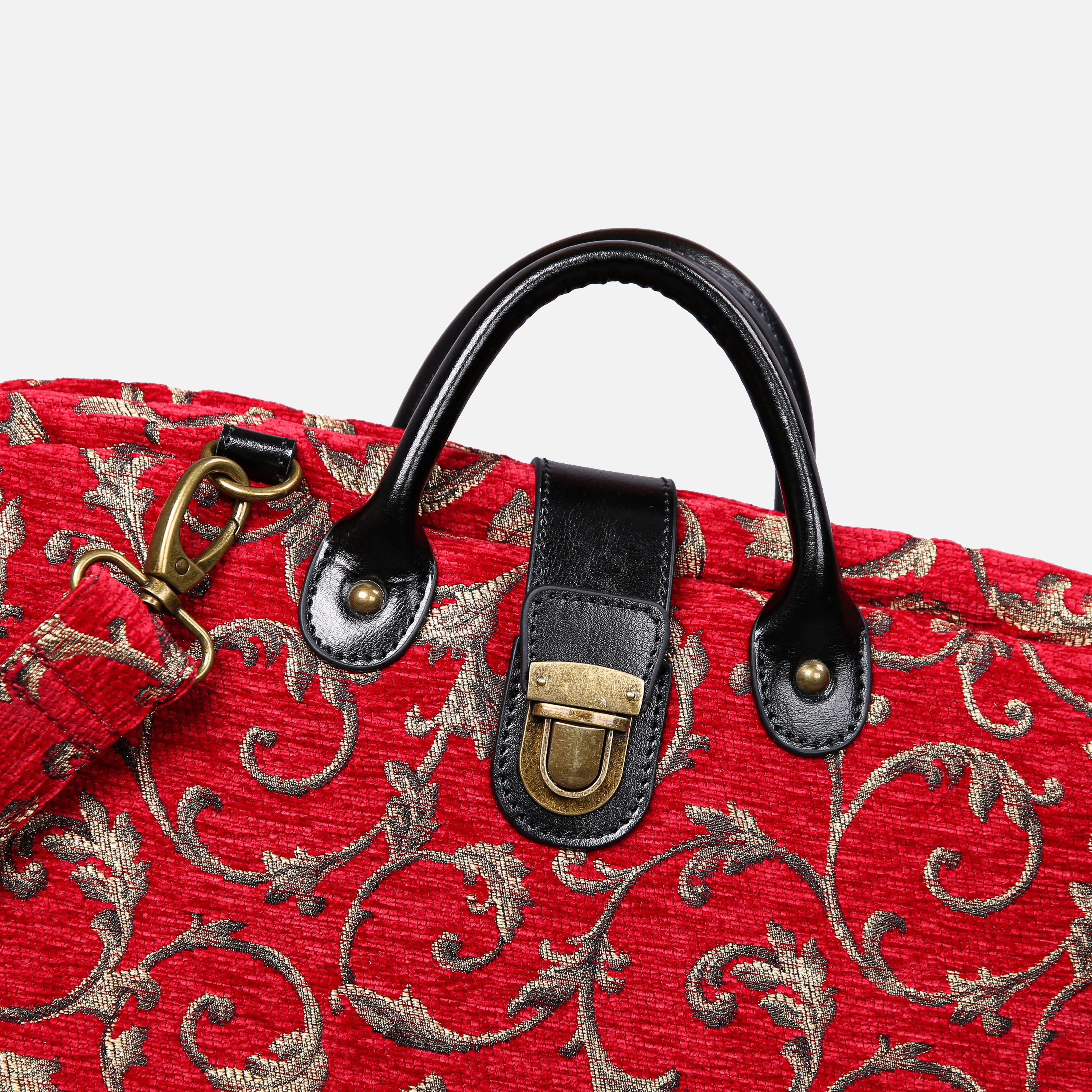 Vintage Scroll Red Laptop Work Bag - Image 7