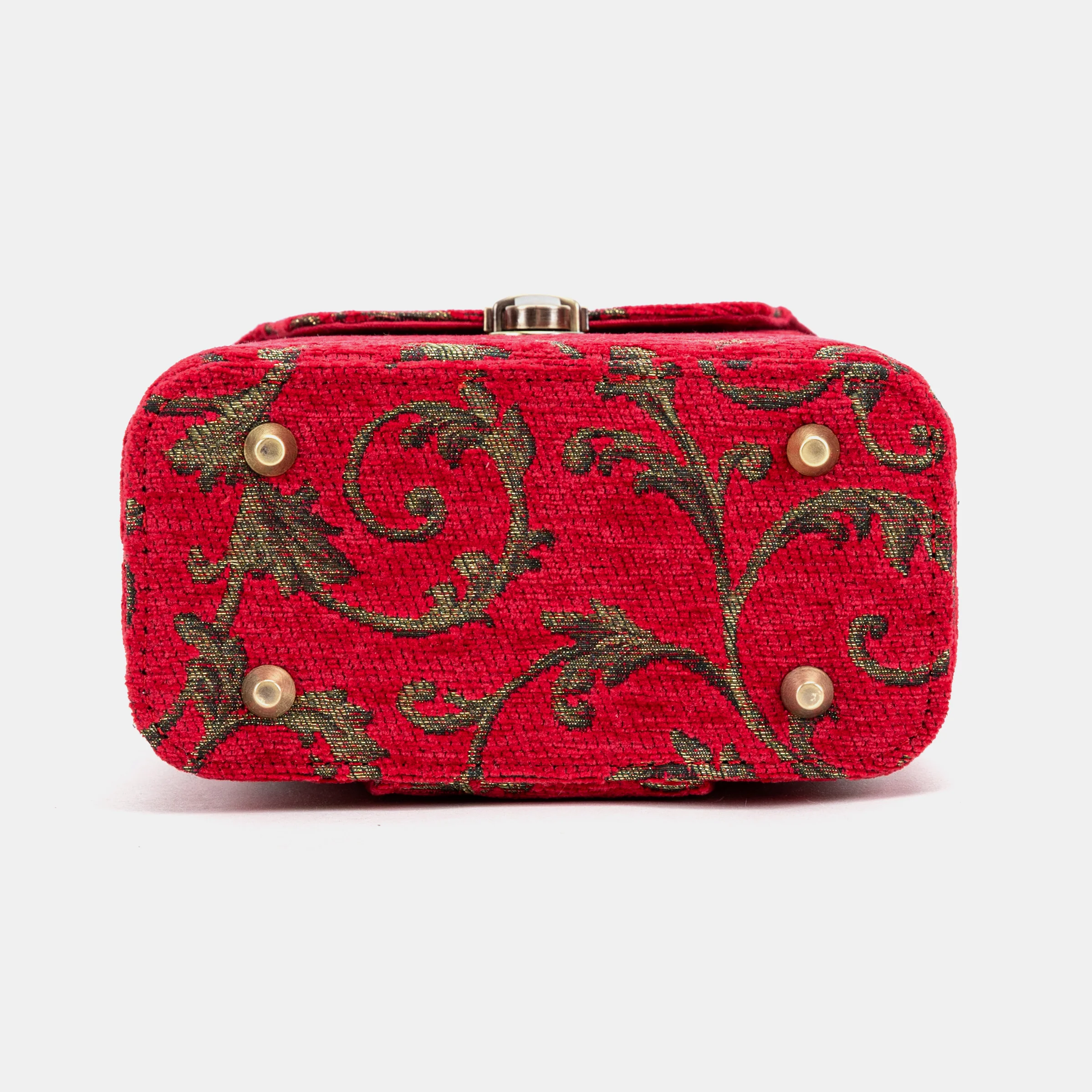 Vintage Scroll Red Emma Small Train Case Crossbody - Image 10