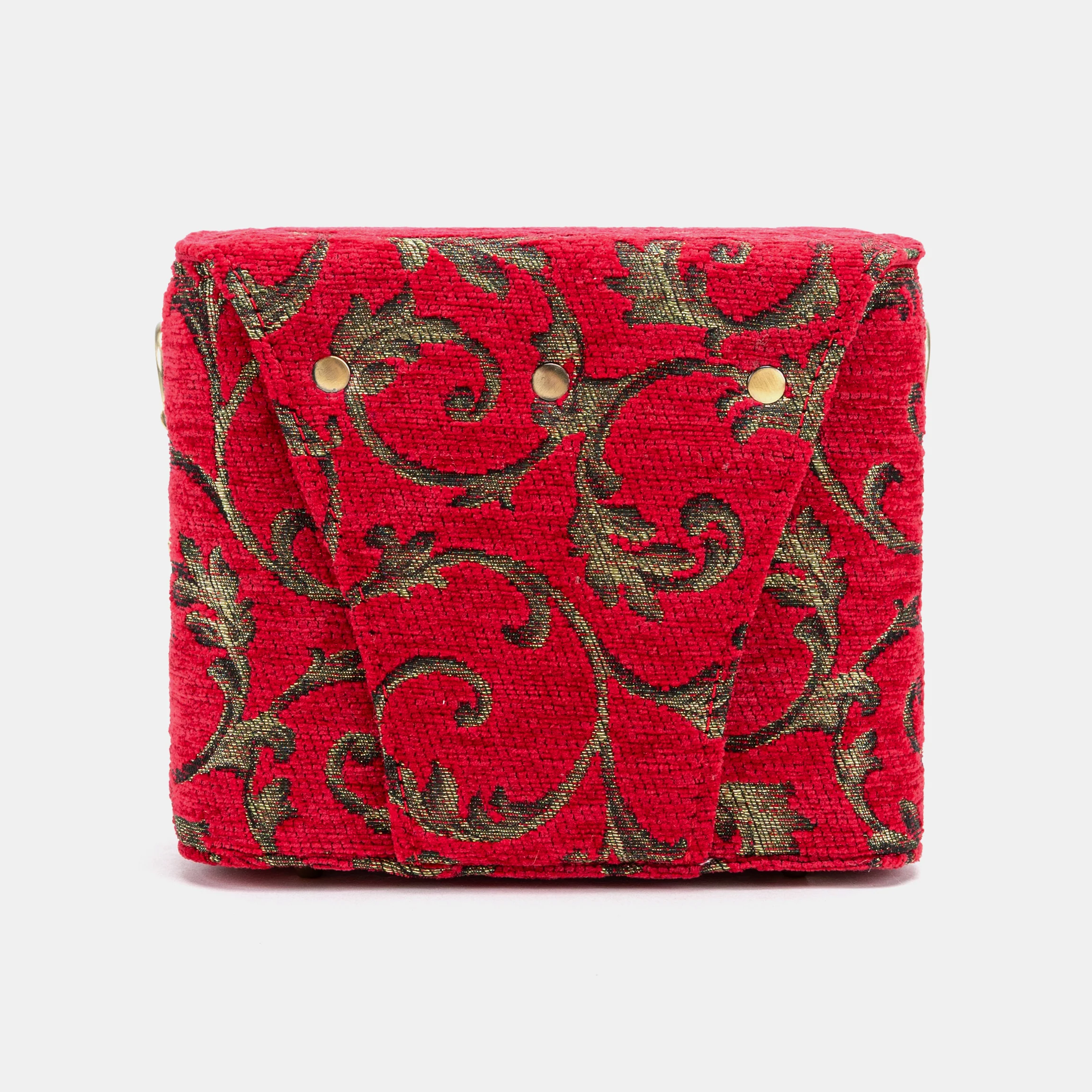 Vintage Scroll Red Emma Small Train Case Crossbody - Image 7