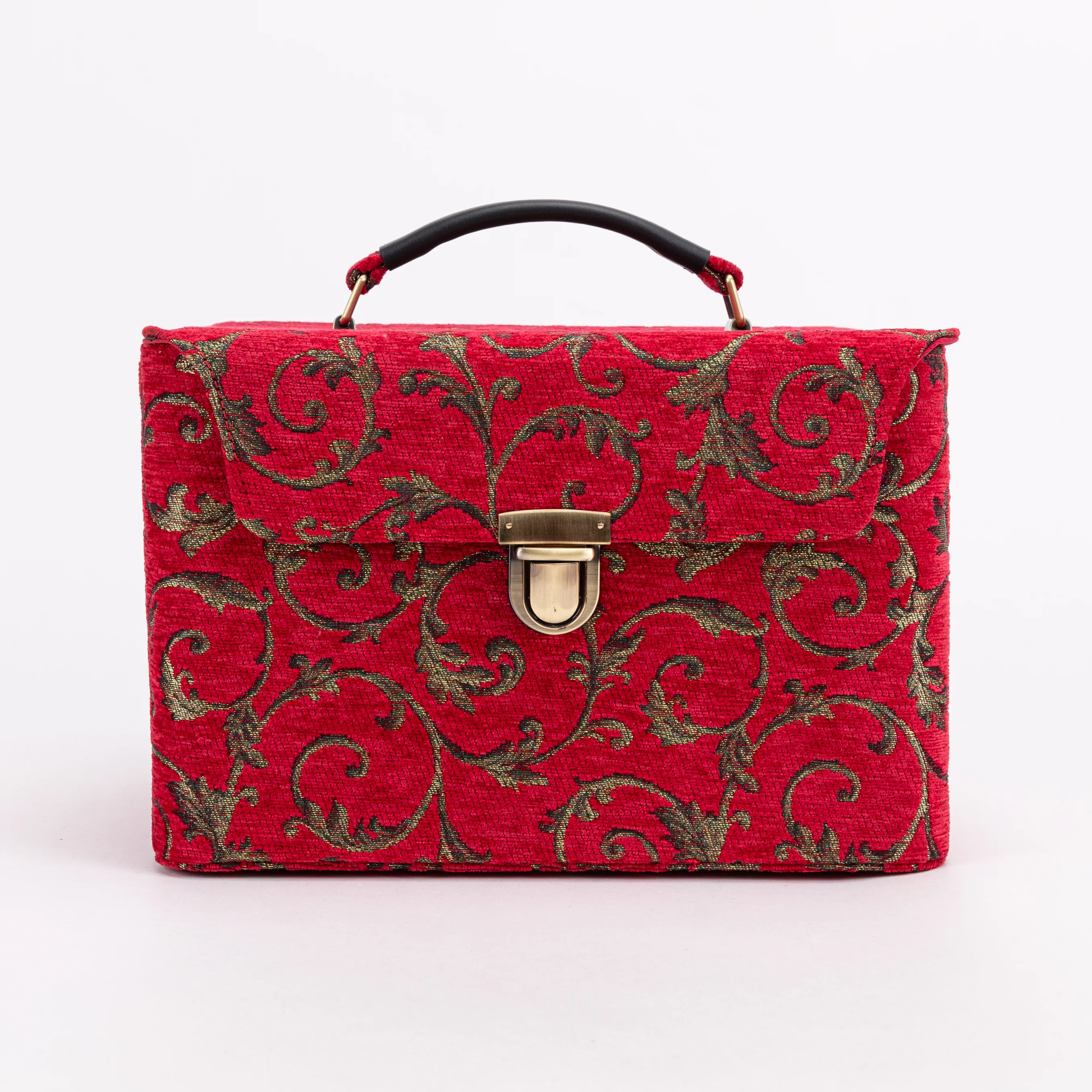 Vintage Scroll Red Josephine Large Train Case